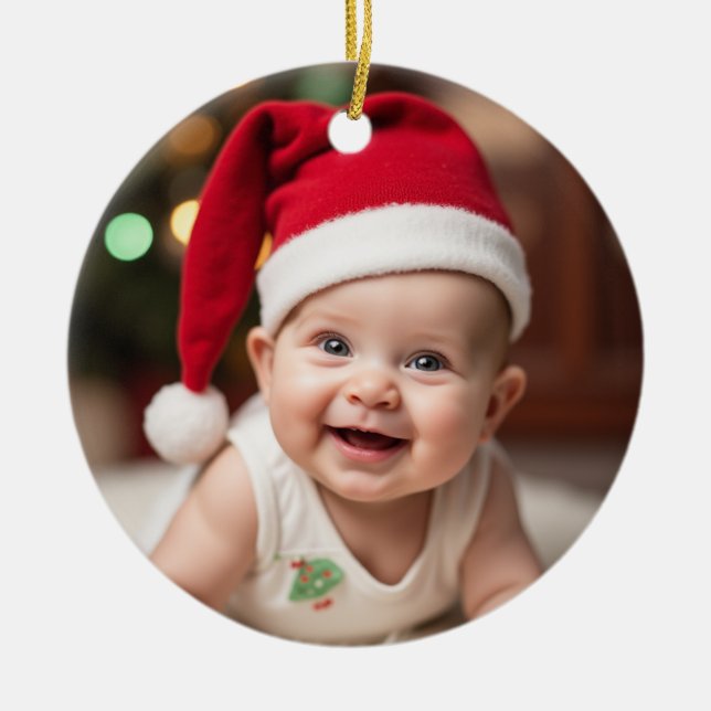 Adorno De Cerámica Customisable Xmas Tree And baby's First Christmas (Frente)