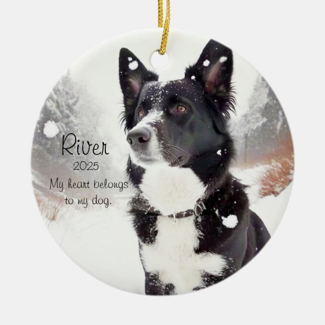 Adorno De Cerámica Customizable Dog Lover Heartwarming Dog Saying  (Frente)