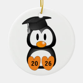 Adorno De Cerámica Customizable Graduation Penguin