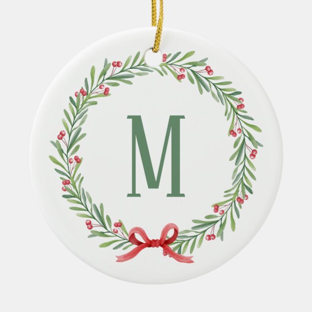 Adorno De Cerámica Customizable Holiday Letter and Gift Stickers  (Frente)