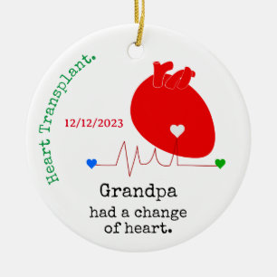 Adorno De Cerámica Customizable Name Change of Heart Transplant Round