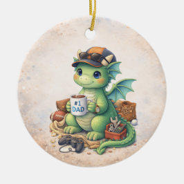 Adorno De Cerámica Cute #1 Dad Dragon Christmas Ornament