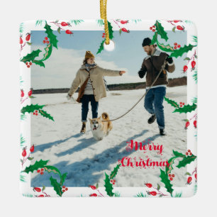 Adorno De Cerámica Cute 2 Photo Frame Navidad