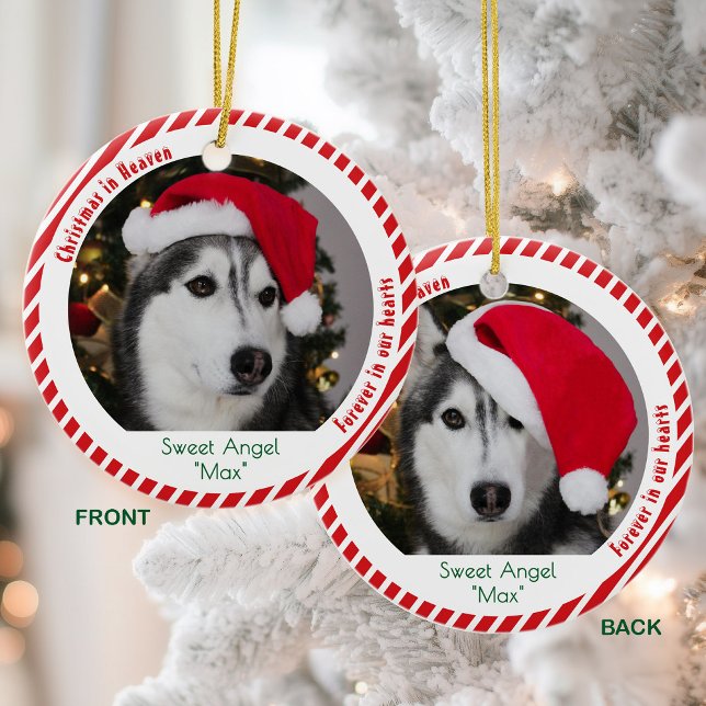 Adorno De Cerámica Cute 2 Photo Keepsake Pet Memorial Christmas (Subido por el creador)