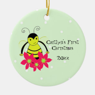 Adorno De Cerámica Cute Abeja Caprichosa El Primer Navidad del Bebe