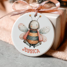 Cute Abejorro de Acuarela con Nombre y Foto 