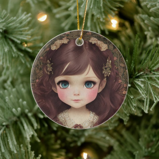 Adorno De Cerámica Cute Adorable Estilo Vintage Chibi Kawaii Chica Ar (Árbol)