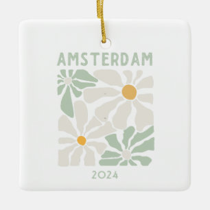 Adorno De Cerámica Cute Amsterdam Floral