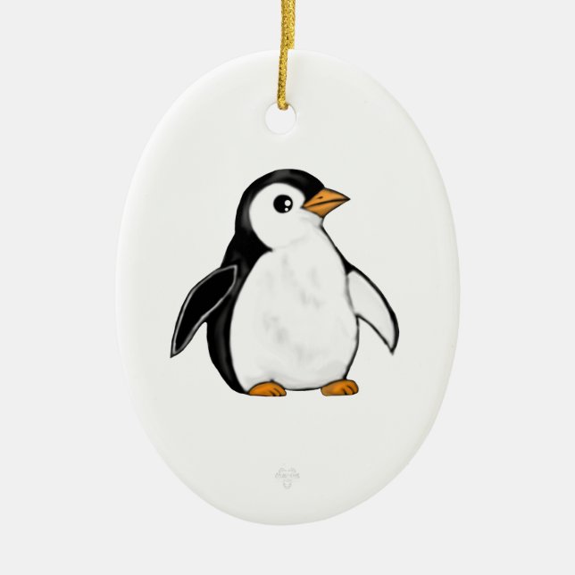 Adorno De Cerámica Cute and Chonky Penguin Snowflake Ornament (Frente)