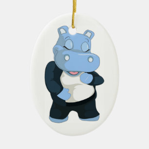 ADORNO DE CERÁMICA CUTE AZUL HIPPO