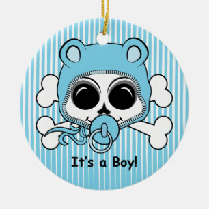 Adorno De Cerámica Cute Baby Boy Skull
