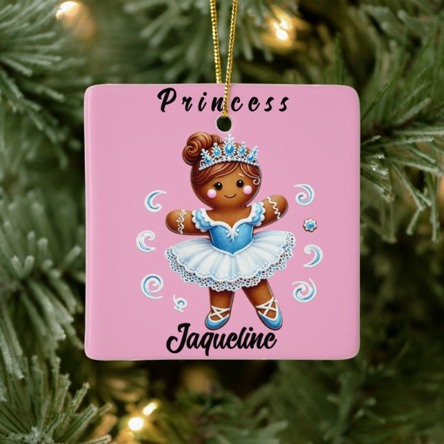 Adorno De Cerámica cute ballerina gingerbread girl Ornament (Árbol)