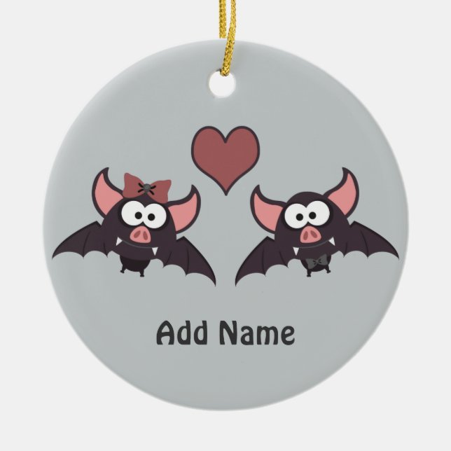 Adorno De Cerámica Cute Bat Love Desgin (Frente)