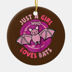 Adorno De Cerámica Cute Bats Murciélagos Sólo Un Chica Que Ama Los Ba