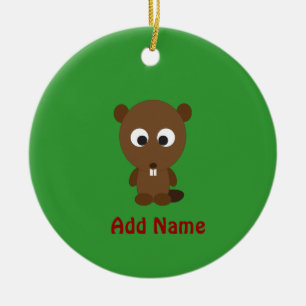 Adorno De Cerámica Cute Beaver