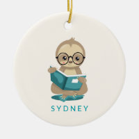 Cute Bookworm Sloth Leer libros Personalizados  