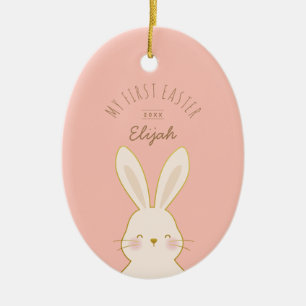 Adorno De Cerámica Cute Bunnies Personalizados Pascua