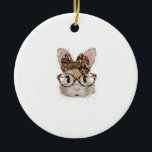 Adorno De Cerámica Cute Bunny Rabbit Face Leopard Coquette Bow Glasse<br><div class="desc">Cute Bunny Rabbit Face Leopard Coquette Bow Glasses Easter T-Shirt</div>