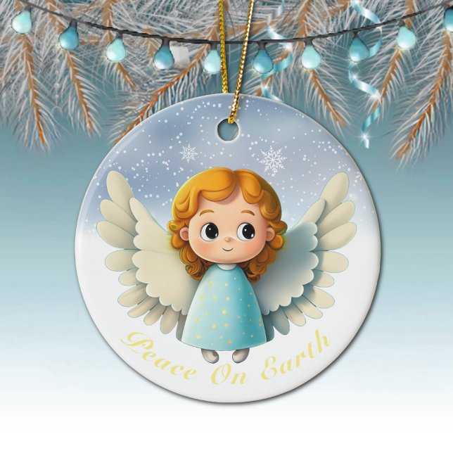 Adorno De Cerámica Cute Cherub Baby Girl Angel, Peace On Earth 👼🏻🎄 (Cute Cherub Baby Girl Angel, Peace On Earth Ceramic Ornament, Whimsical Girly
Xmas Decor Gift 👼🏻🎄)