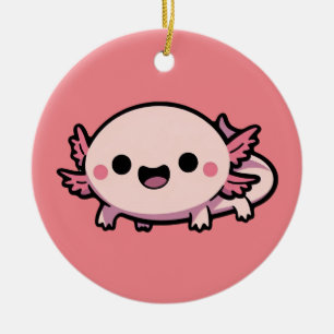 Adorno De Cerámica Cute Chibi Axolotl