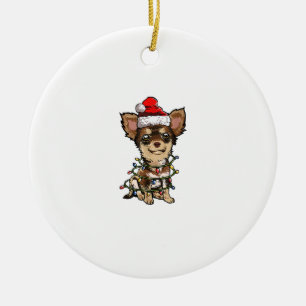 Adorno De Cerámica Cute Chihuahua Santa Christmas Tree enciende Navid