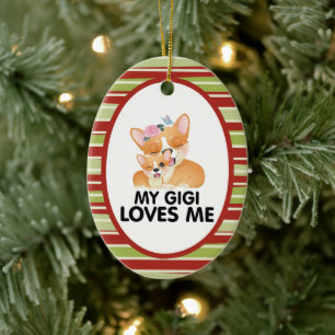 Adorno De Cerámica Cute Corgi Dogs - My Gigi Loves Me