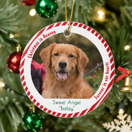Adorno De Cerámica Cute Dog Photo Pet Memorial Keepsake Christmas