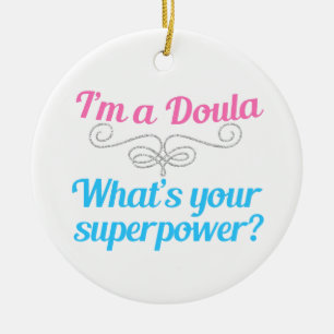 Adorno De Cerámica Cute Doula Superhero