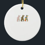 Adorno De Cerámica Cute Easter Bunnies Leopard Bunny and Flower Bunni<br><div class="desc">Cute Easter Bunnies Leopard Bunny and Flower Bunnies T-Shirt</div>