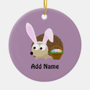 Adorno De Cerámica Cute Easter Hedgehog