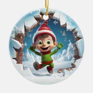 Adorno De Cerámica Cute Elf 3D