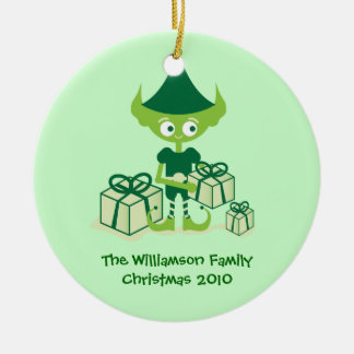 Adorno De Cerámica Cute Elf con presentes