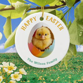 Adorno De Cerámica Cute Fluffy Chick Egg Hatching Personalizado Easte