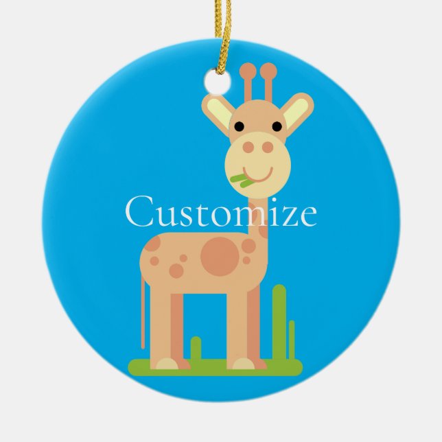 Adorno De Cerámica Cute Giraffe Munching Thunder_Cove (Frente)