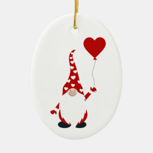Adorno De Cerámica Cute Gnome Valentine