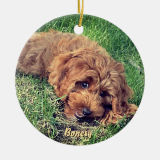 Adorno De Cerámica Cute Golden Doodle Ceramic Ornament