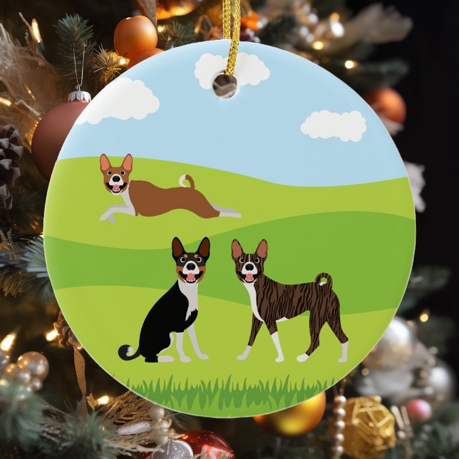 Adorno De Cerámica Cute Happy Basenji Hound Love (Subido por el creador)