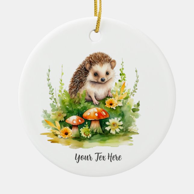 Adorno De Cerámica Cute Hedgehog personalizado (Frente)