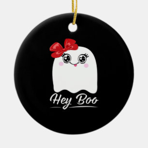 Adorno De Cerámica Cute Hey Boo Halloween