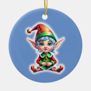 Adorno De Cerámica Cute Holiday Elf