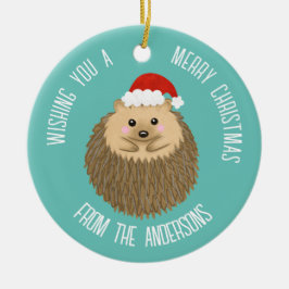 Adorno De Cerámica Cute Holiday Hedgehog