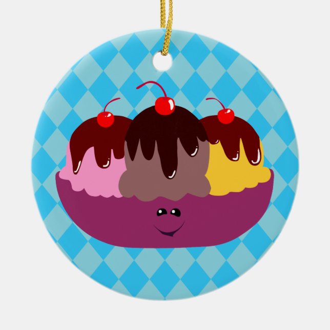 Adorno De Cerámica Cute Ice Cream Bowl (Frente)