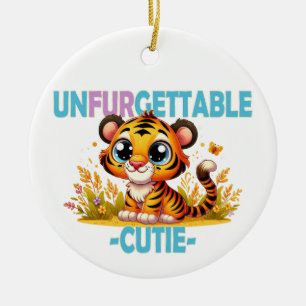 Adorno De Cerámica Cute inolvidable juego de palabras divertido. Tigr