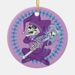 Adorno De Cerámica Cute Jester Skull