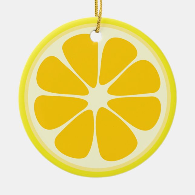 Adorno De Cerámica Cute Juicy Citrus Lemon Tropical Fruta (Frente)