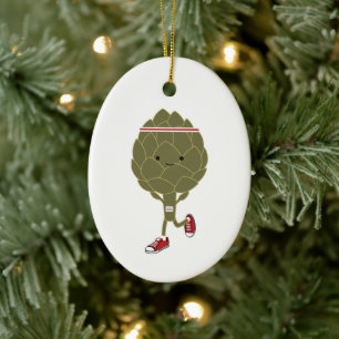 Adorno De Cerámica Cute Kawaii Running Artichoke
