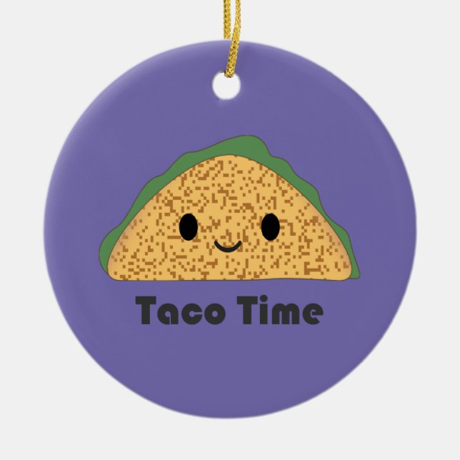 Adorno De Cerámica Cute Kawaii Taco Time Taco (Frente)