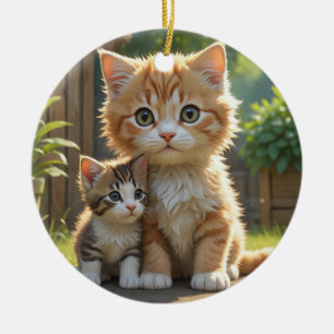 Adorno De Cerámica Cute Kittens