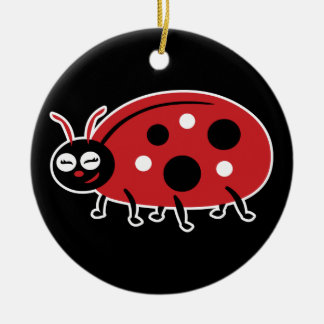 Adorno De Cerámica Cute Ladybug