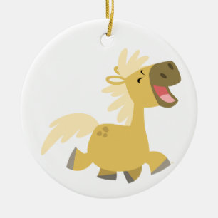 Adorno De Cerámica Cute Laughing Personalizado Pony Ornament
